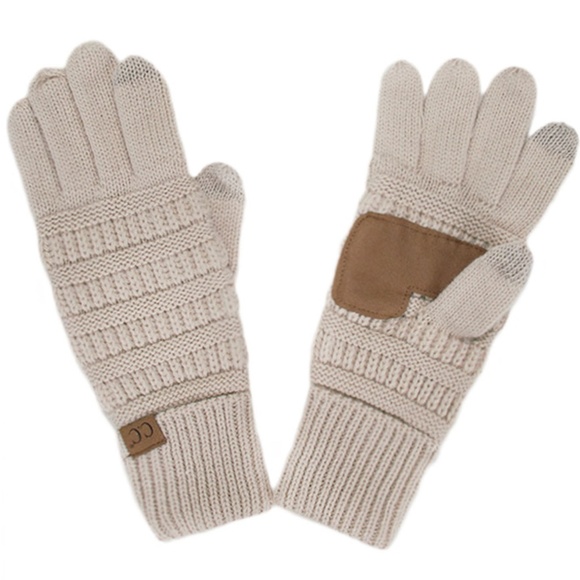 C.C 3pc Knit Warm Pom Beanie Gloves Scarves Set main image 5